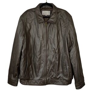 Wilsons Leather Mens Dark Brown‎ Genuine Leather Bomber Jacket XXL